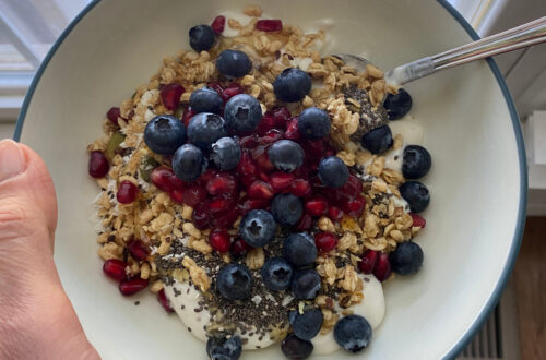 Forever young yogurt bowl. Anti-aging meal recipe