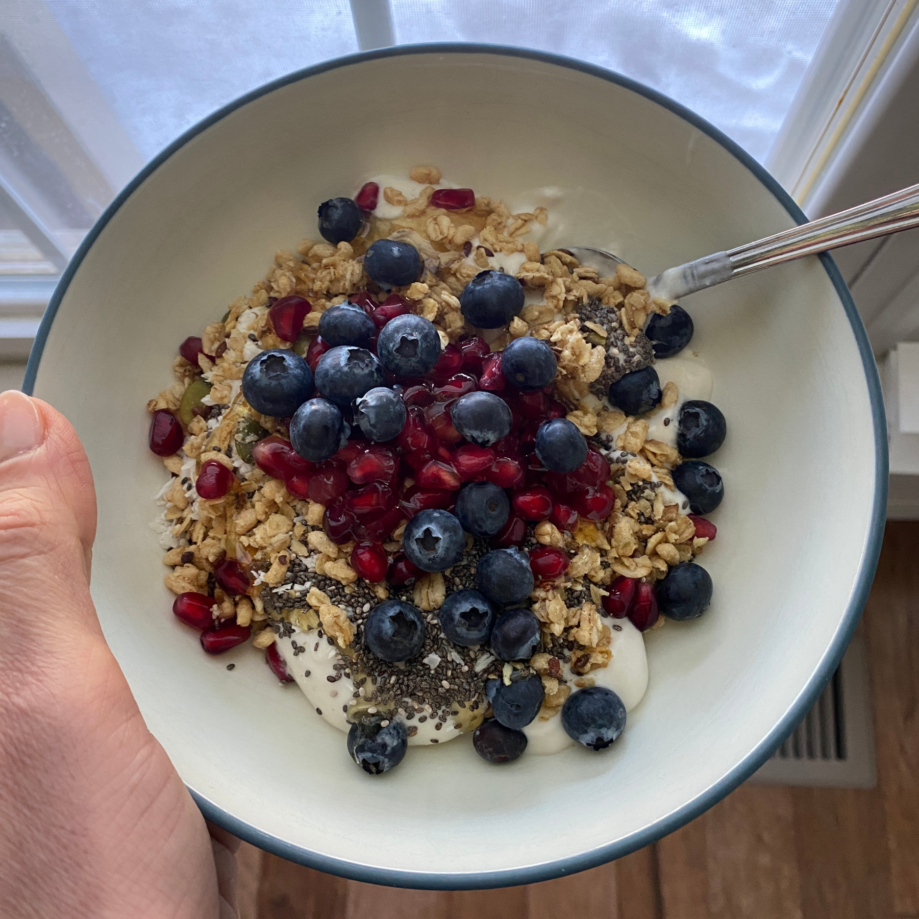 Forever young yogurt bowl. Anti-aging meal recipe