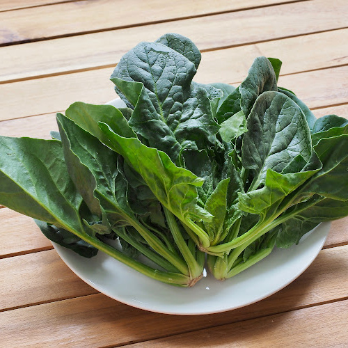 spinach in a white plate